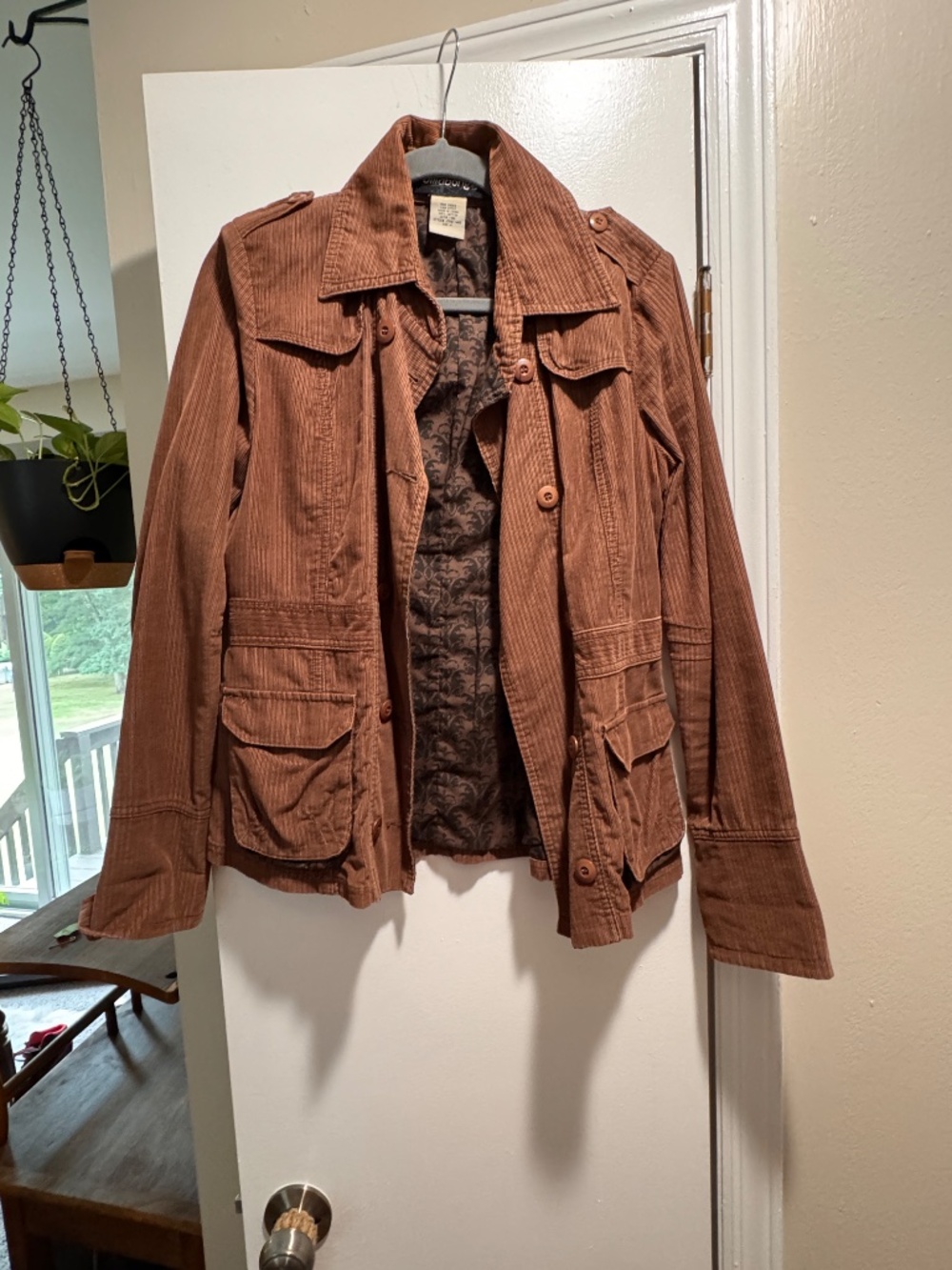 Vintage Billabong Y2K Brown Utility Jacket Damask Lining M
